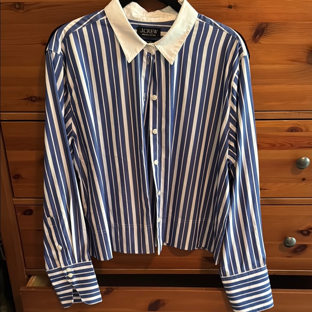EUC J. Crew Organic Cotton Cropped Garcon Shirt!